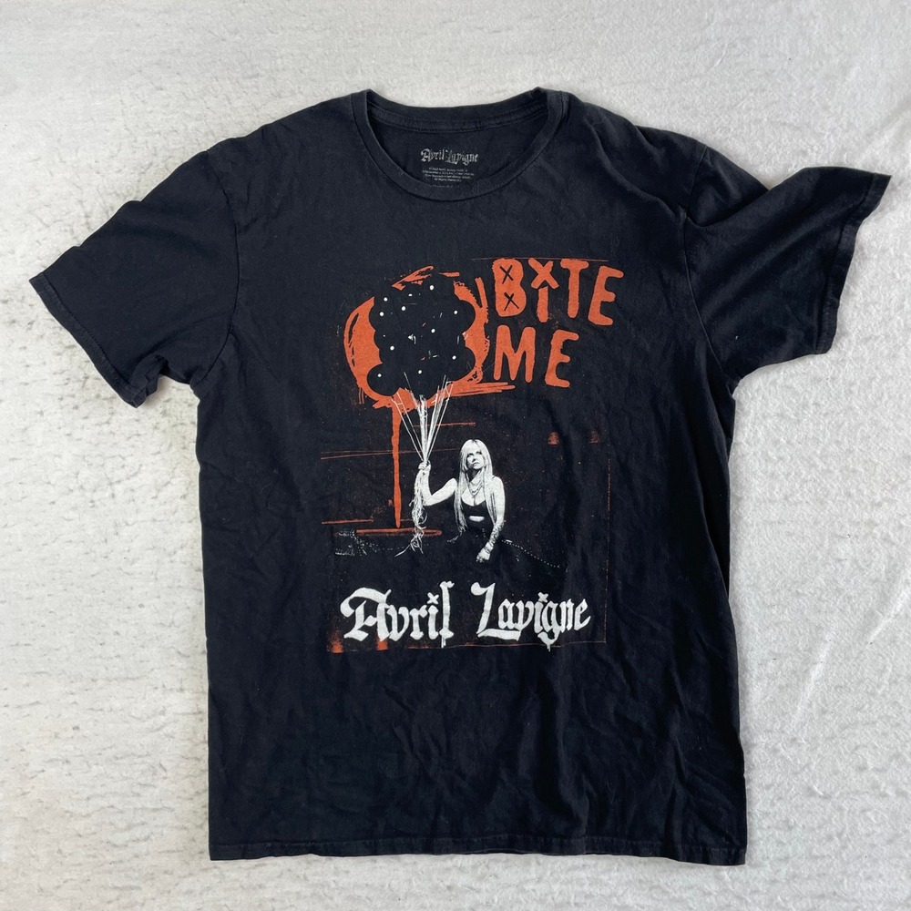Avril Lavigne T-Shirt Unisex Medium Black Bite Me Canada Tour 2022 Graphic Tee